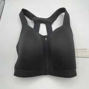 All in Motion High Support Sculpt Sports Bra Black 34DD Front Zip NWT
